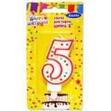 Свечи для торта 7 см ЦИФРА 5   *1 шт. (Антелла)