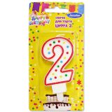 Свечи для торта 7 см ЦИФРА 2   *1 шт. (Антелла)