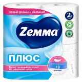 Туал. бумага ЗЕММА ZEMMA Плюс Белая 2-сл. 4 рул. х 24