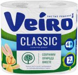 Туал.бумага VEIRO Classic 2-х сл. (4рул) БЕЛАЯ арт.5С24 (на пал.48 кор.)