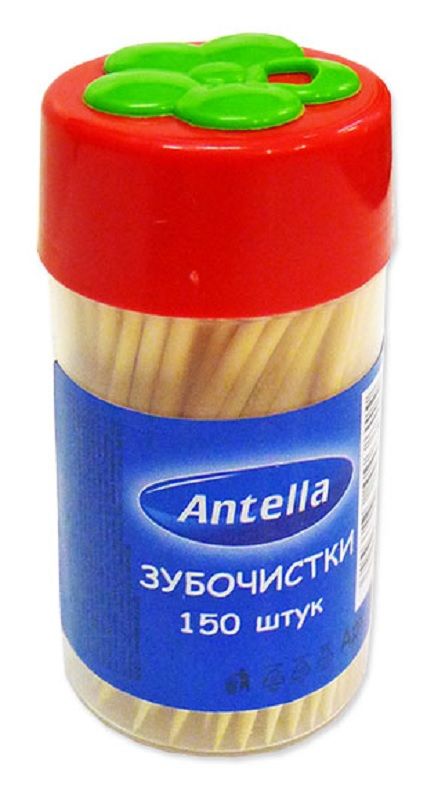 ЗУБОЧИСТКИ в пласт. баночке (150шт) (АНТЕЛЛА)