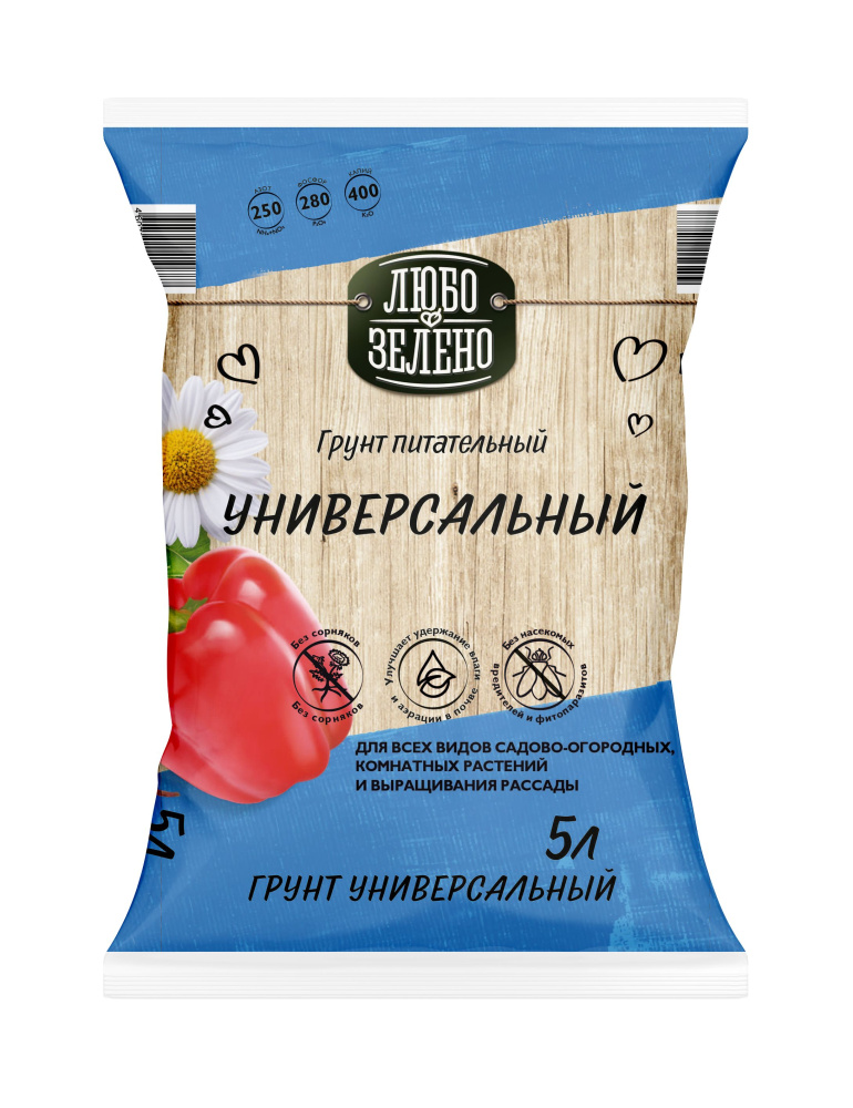 Грунт универсальный 5л ЛЮБО-ЗЕЛЕНО