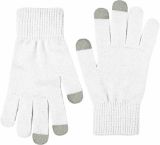 Перчатки женские, вязанные, сенсорные, ONESIZE, белый