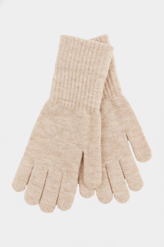 Перчатки женские, вязанные, ONESIZE, кремовый