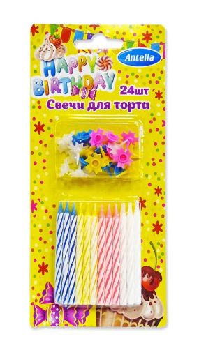Свечи для торта 24 шт.Антелла